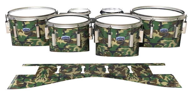 Dynasty 1st Generation Tenor Drum Slips - Woodland Traditional Camouflage (Neutral)