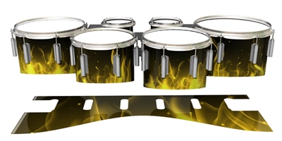 Dynasty 1st Generation Tenor Drum Slips - Yellow Flames (Themed)