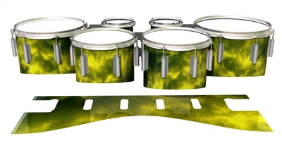 Dynasty 1st Generation Tenor Drum Slips - Yellow Smokey Clouds (Themed)