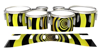 Dynasty 1st Generation Tenor Drum Slips - Yellow Vortex Illusion (Themed)