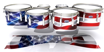 Dynasty Custom Elite Tenor Drum Slips - Stylized American Flag