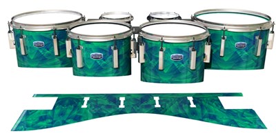 Dynasty Custom Elite Tenor Drum Slips - Aqua Cosmic Glass (Aqua)