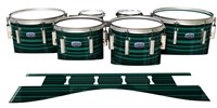 Dynasty Custom Elite Tenor Drum Slips - Aqua Horizon Stripes (Aqua)