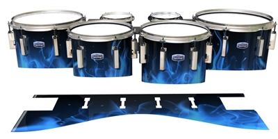 Dynasty Custom Elite Tenor Drum Slips - Blue Flames (Themed)