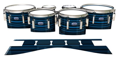 Dynasty Custom Elite Tenor Drum Slips - Blue Horizon Stripes (Blue)