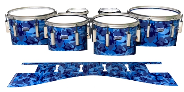 Dynasty Custom Elite Tenor Drum Slips - Blue Wing Traditional Camouflage (Blue)