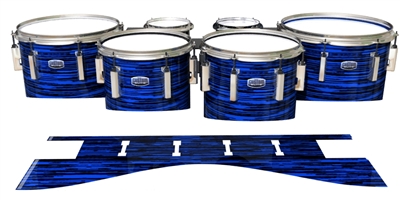 Dynasty Custom Elite Tenor Drum Slips - Chaos Brush Strokes Blue and Black (Blue)