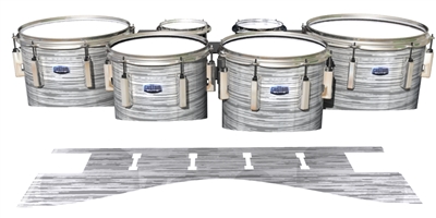 Dynasty Custom Elite Tenor Drum Slips - Chaos Brush Strokes Grey and White (Neutral)