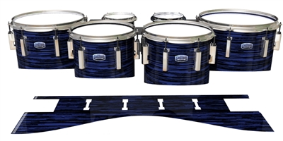 Dynasty Custom Elite Tenor Drum Slips - Chaos Brush Strokes Navy Blue and Black (Blue)