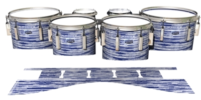 Dynasty Custom Elite Tenor Drum Slips - Chaos Brush Strokes Navy Blue and White (Blue)