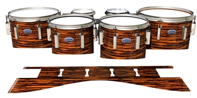 Dynasty Custom Elite Tenor Drum Slips - Chaos Brush Strokes Orange and Black (Orange)