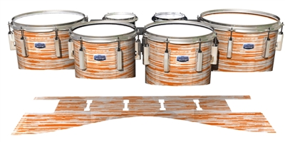 Dynasty Custom Elite Tenor Drum Slips - Chaos Brush Strokes Orange and White (Orange)