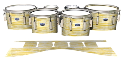 Dynasty Custom Elite Tenor Drum Slips - Chaos Brush Strokes Yellow and White (Yellow)