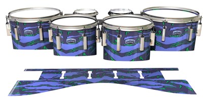 Dynasty Custom Elite Tenor Drum Slips - Electric Tiger Camouflage (Purple)