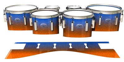 Dynasty Custom Elite Tenor Drum Slips - Exuma Sunset (Blue) (Orange)