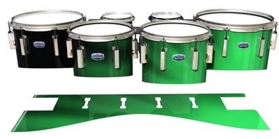 Dynasty Custom Elite Tenor Drum Slips - Green Light Rays (Themed)