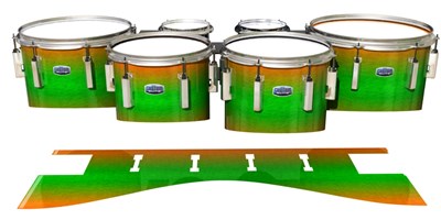 Dynasty Custom Elite Tenor Drum Slips - Green Prairie Fade (Green) (Orange)