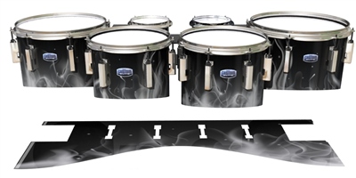 Dynasty Custom Elite Tenor Drum Slips - Grey Flames (Themed)