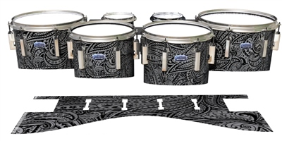 Dynasty Custom Elite Tenor Drum Slips - Grey Paisley (Themed)