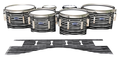 Dynasty Custom Elite Tenor Drum Slips - Lateral Brush Strokes Black and White (Neutral)