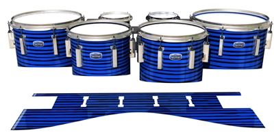 Dynasty Custom Elite Tenor Drum Slips - Lateral Brush Strokes Blue and Black (Blue)