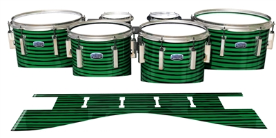 Dynasty Custom Elite Tenor Drum Slips - Lateral Brush Strokes Green and Black (Green)