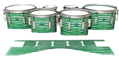 Dynasty Custom Elite Tenor Drum Slips - Lateral Brush Strokes Green and White (Green)