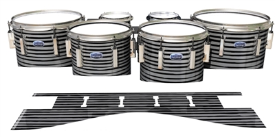 Dynasty Custom Elite Tenor Drum Slips - Lateral Brush Strokes Grey and Black (Neutral)