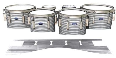 Dynasty Custom Elite Tenor Drum Slips - Lateral Brush Strokes Grey and White (Neutral)