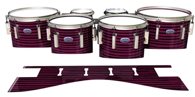 Dynasty Custom Elite Tenor Drum Slips - Lateral Brush Strokes Maroon and Black (Red)