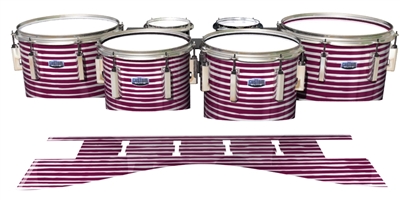 Dynasty Custom Elite Tenor Drum Slips - Lateral Brush Strokes Maroon and White (Red)