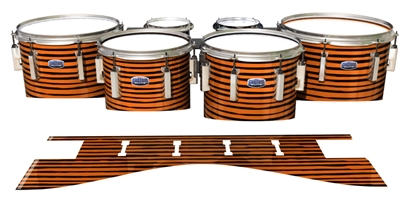 Dynasty Custom Elite Tenor Drum Slips - Lateral Brush Strokes Orange and Black (Orange)