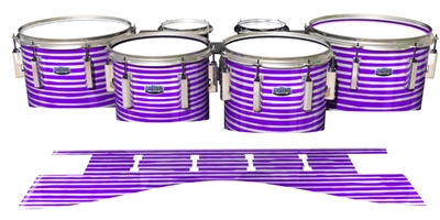 Dynasty Custom Elite Tenor Drum Slips - Lateral Brush Strokes Purple and White (Purple)