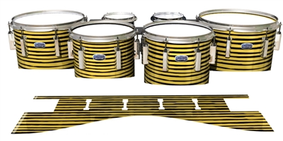 Dynasty Custom Elite Tenor Drum Slips - Lateral Brush Strokes Yellow and Black (Yellow)