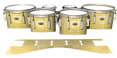 Dynasty Custom Elite Tenor Drum Slips - Lateral Brush Strokes Yellow and White (Yellow)