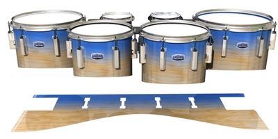 Dynasty Custom Elite Tenor Drum Slips - Maple Woodgrain Blue Fade (Blue)