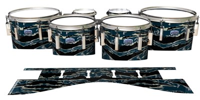 Dynasty Custom Elite Tenor Drum Slips - Nighthawk Tiger Camouflage (Blue)