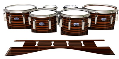 Dynasty Custom Elite Tenor Drum Slips - Orange Horizon Stripes (Orange)