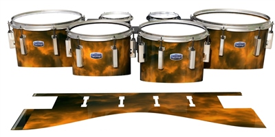 Dynasty Custom Elite Tenor Drum Slips - Orange Smokey Clouds (Themed)