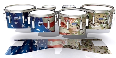 Dynasty Custom Elite Tenor Drum Slips - Patriotic Camo Fade