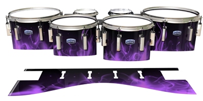 Dynasty Custom Elite Tenor Drum Slips - Purple Flames (Themed)