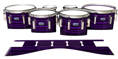 Dynasty Custom Elite Tenor Drum Slips - Purple Horizon Stripes (Purple)