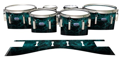 Dynasty Custom Elite Tenor Drum Slips - River GEO Marble Fade (Aqua)