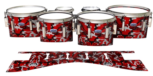 Dynasty Custom Elite Tenor Drum Slips - Serious Red Traditional Camouflage (Red)