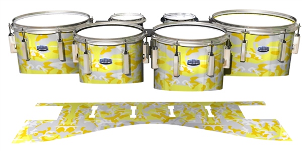 Dynasty Custom Elite Tenor Drum Slips - Solar Blizzard Traditional Camouflage (Yellow)