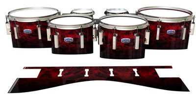 Dynasty Custom Elite Tenor Drum Slips - Volcano GEO Marble Fade (Red)