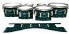 Dynasty Custom Elite Tenor Drum Slips - Wave Brush Strokes Aqua and Black (Green) (Blue)