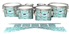 Dynasty Custom Elite Tenor Drum Slips - Wave Brush Strokes Aqua and White (Green) (Blue)