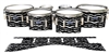 Dynasty Custom Elite Tenor Drum Slips - Wave Brush Strokes Black and White (Neutral)