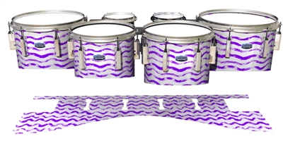 Dynasty Custom Elite Tenor Drum Slips - Wave Brush Strokes Purple and White (Purple)
